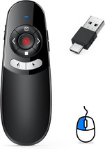 Dinostrike 2 In 1 Type C And Usb Presentation Clicker With Air Mouse Control, Rf - £25.42 GBP