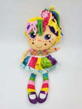 Flip Zee Girls Zandy Candy Sweet and Cuddly Rag Doll 18&quot; Rainbow Reversible B316 - £14.96 GBP