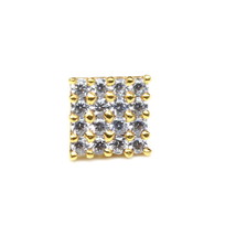 Étnico Cuadrado Nariz Anillo Circonita Blanca con Tachas Chapado en Oro Piercing - £9.92 GBP