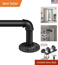 Versatile Adjustable Curtain Rod 72-144 Inches - Industrial Style &amp; Easy... - $43.50