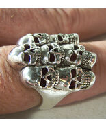 SKULL HEAD SKELETON RING chopper biker ring BR01 - $15.43