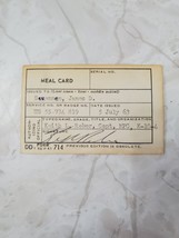 RARE 1963 United States Army Military Meal Card Quartermaster Form 714 - $19.95