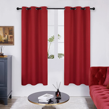 True Red Blackout Curtains for Kids Room, Room Darkening Curtain Thermal... - £27.06 GBP