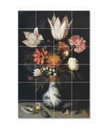 Ambrosius the Elder Bosschaert Flowers Painting Ceramic Tile Mural BTZ22142 - $328.24 CAD+