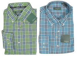 NEW $145 Bobby Jones Collection Fine Linen Shirt!  *Green or Blue Plaid*   Roomy - £46.85 GBP