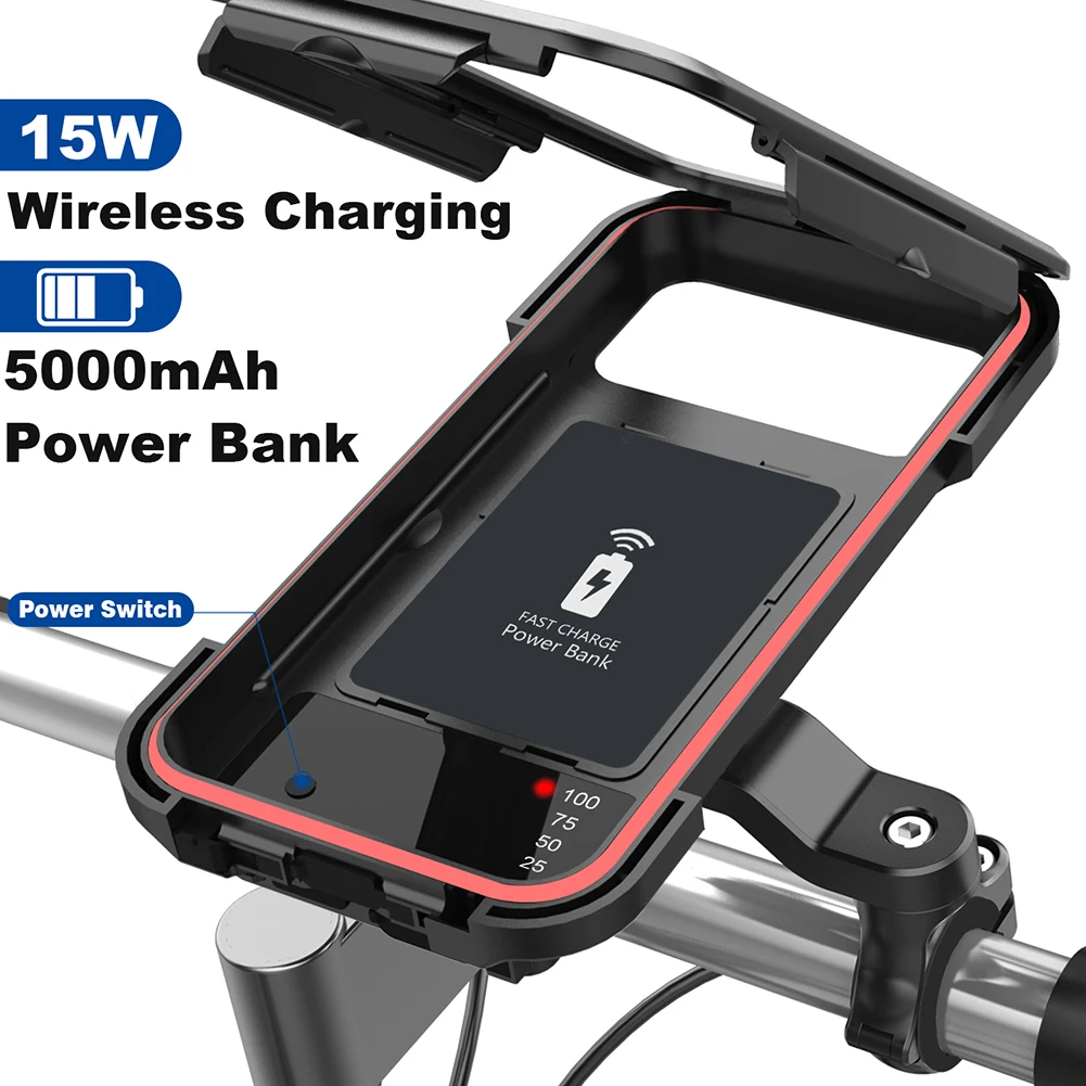 Waterproof Mobile Phone Holder USB Charging 15W Wireless Charger Phone Holder St - £170.06 GBP