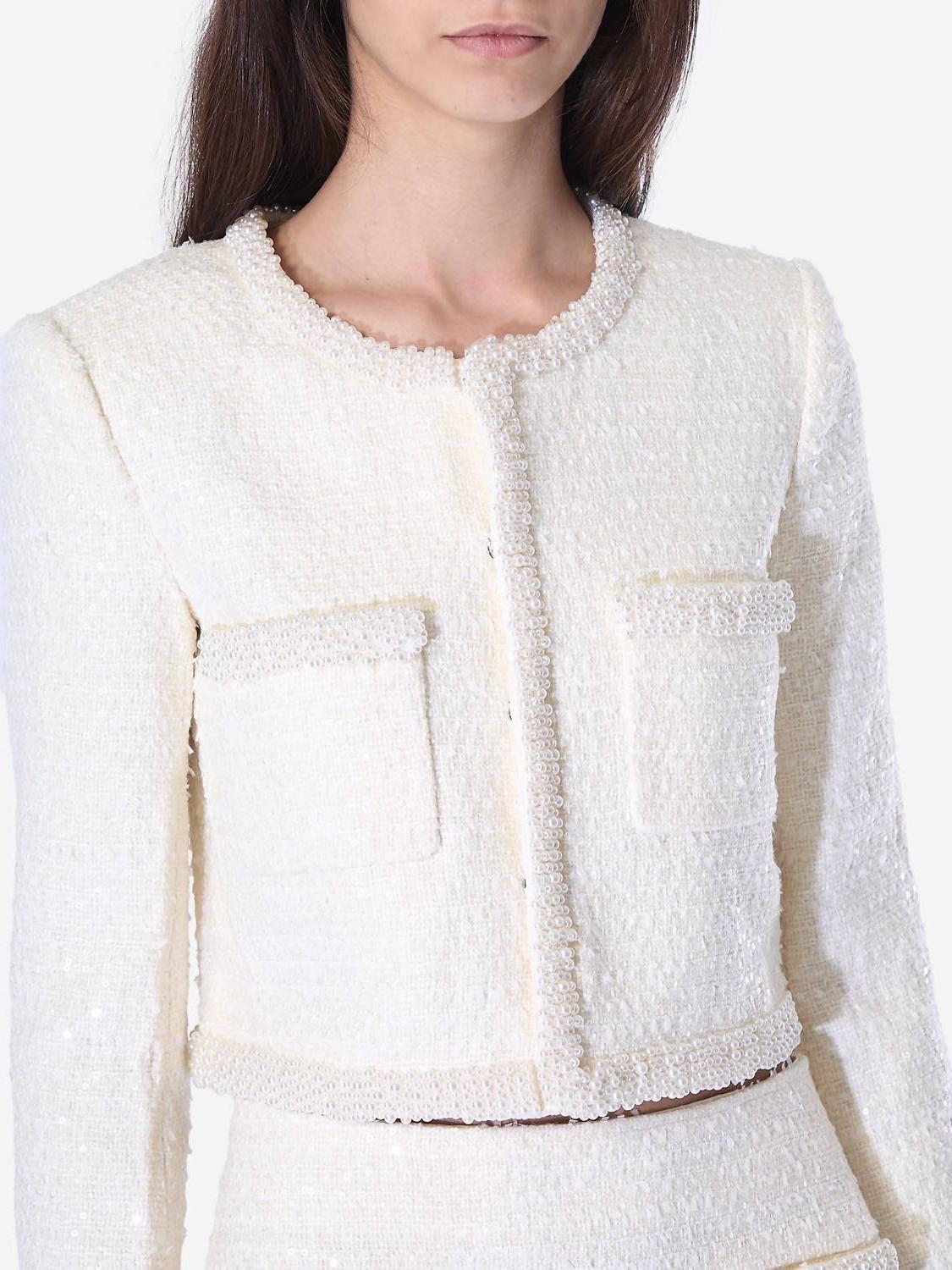 Self-Portrait Boucle Pearl Trim Jacket Size 4 - $349.47