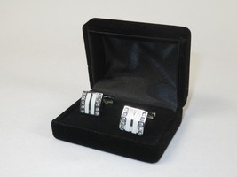 Men J.Valintin Cufflinks Vitorofolo for French Cuff Shirt V39-71 Silver Diamond image 3