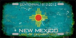 New Mexico Centennial Background Rusty Novelty Metal License Plate LP-8168 - $21.95