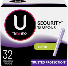 U by Kotex Security Tampons Super Absorbency Unscented 32 Count - £35.37 GBP