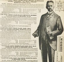 1900 Mens Suits Fancy Worsted Advertisement Victorian Sears Roebuck 5.25... - £15.06 GBP