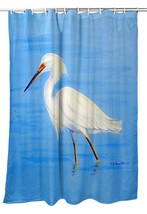 Betsy Drake Stalking Snowy Egret Shower Curtain - £77.16 GBP
