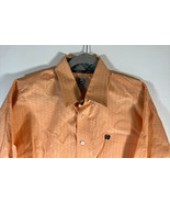 CINCH L/S Casual Western Shirt Size LARGE Color ORANGE Striped 100% Cotton - £15.48 GBP