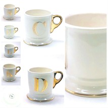 Anthropologie Initial Coffee Mug Limited Edition White Gold Monogram Letter Cup - £17.54 GBP