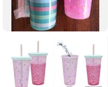 Set of Four (4) ~ Zak Designs ~ Confetti Theme ~ 25 oz Tumblers ~ Lids &amp;... - $26.18