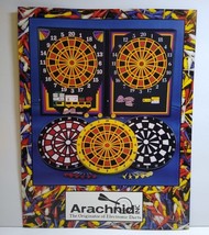 English Mark Darts Game Arcade Flyer Arachnid Promo Artwork Foldout 8.5&quot; x 11&quot;   - $22.05