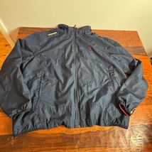 Polo Ralph Lauren Mens Navy Blue Full Zip Windbreaker Jacket 2XLT Big &amp; ... - $52.17