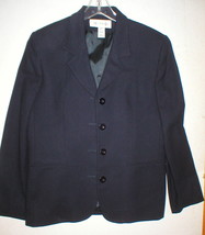 Nice Womens Blazer Jacket Office Jones New York Suit Separates Navy Blue 12 Wool - £55.48 GBP