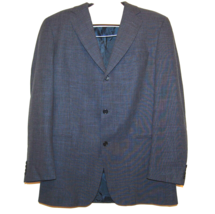 Hugo Boss Men&#39;s Navy Plaids Wool Dress Casual Jacket Blazer USA Size 44 T - £66.08 GBP