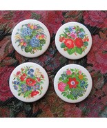 Floral Bouquet 2.25 inch Large Fridge Button Magnets Set of 4 #2 Matte F... - $10.00