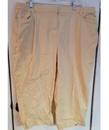 Womens Plus 20 Avenue Pale Yellow Chino Cropped Capris Pants Summer Casual - $13.86