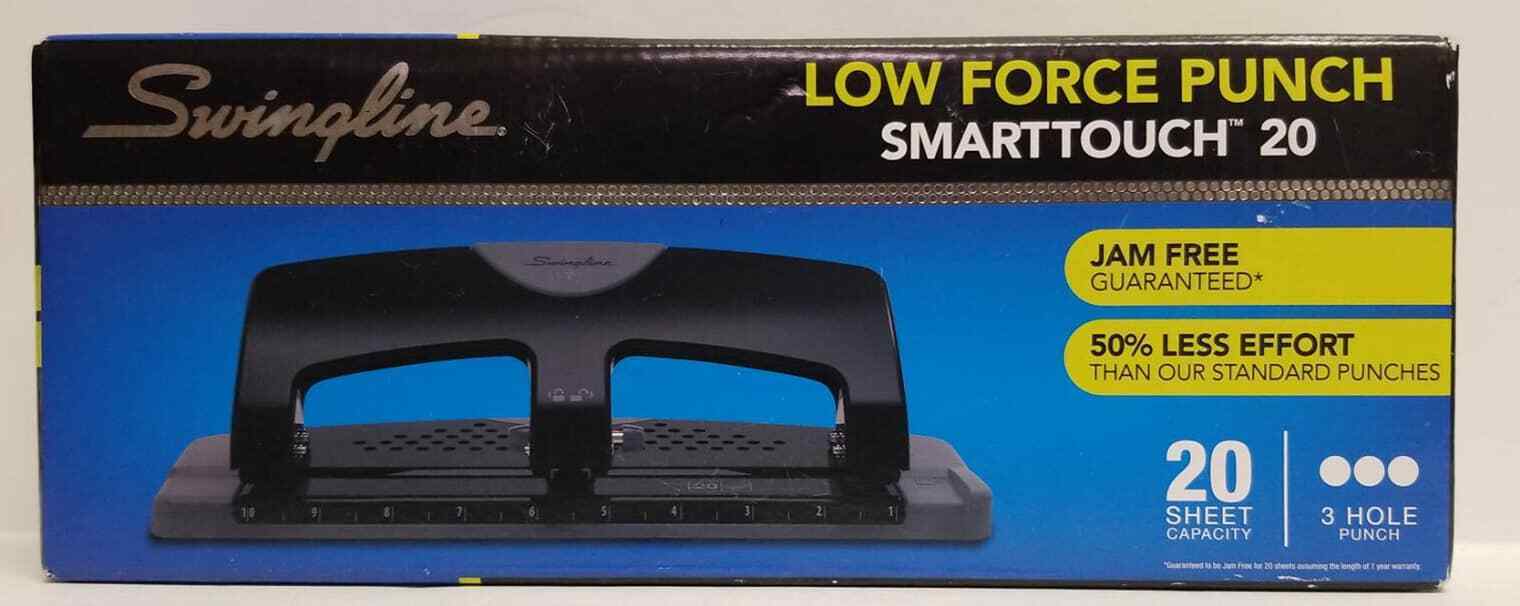 Swingline SmartTouch 3-Hole Punch, Low Force, Metal, 20 Sheets (A7074075) - $23.74