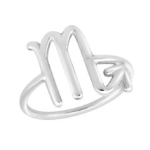 Astrological Zodiac Sign &#39;Scorpio&#39; Sterling Silver Band Ring-7 - £11.47 GBP