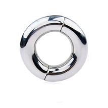 Metal Stainless Steel Male Penis Ring Bonder Half Magnet Pendant Cock Ring Adult - £42.66 GBP