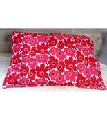 Set Of 2 Marimekko Unikko Shams Standard Pink Red Poppy Stripes Pillowcase - £38.24 GBP