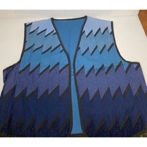 Vintage Handmade Quilted Ombre Blue to Purple Vest XL - £47.95 GBP