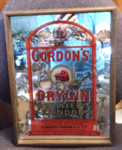 Gordon&#39;s Dry Gin Wall Mirror Framed 15 1/2&quot; x 11 3/4&quot; - £22.91 GBP