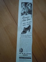 Women Like You Made Dr. Locke Shoes Famous Print Magazine Advertisement 1939 - £3.90 GBP