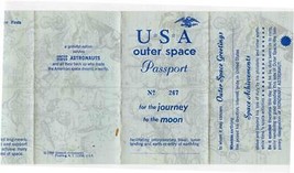 USA Outer Space Passport &amp; 1st Day of Issue 1969 First Man on Moon Stamp  - £76.93 GBP