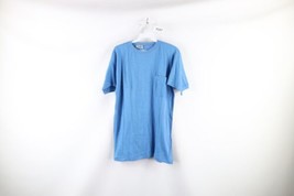 Vintage 90s Streetwear Womens Size Large Blank Short Sleeve Pocket T-Shirt Blue - £27.41 GBP