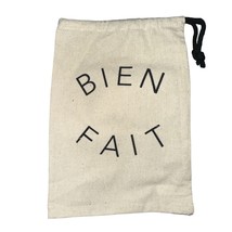 Canvas Gift Bag &quot;Bien Fait&quot; Well Done French Drawstring Pouch Storage - $11.50