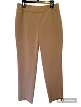 David Dart Womens Size 8 Taupe Tummy Control Flat Front Straight Leg Dress Pants - £9.61 GBP