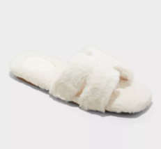 A New Day Women&#39;s Sage Off-White Cream Super Soft Slide Slippers 9 10 11... - €7,88 EUR