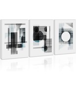 Modern Abstract Wall Art Decor Black and White Gray Artwork Canvas Paint... - £47.79 GBP