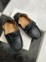 NIB 100% AUTH Gucci Toddler Black Leather Moccassins W/web detail 371804 - £150.25 GBP