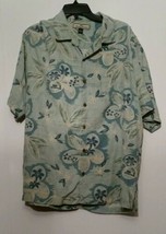 Men's Tommy Bahama Hawaiian Button Up Shirt Size Large 100% Silk Green and Blue  - $48.50