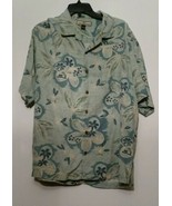 Men&#39;s Tommy Bahama Hawaiian Button Up Shirt Size Large 100% Silk Green a... - £38.72 GBP