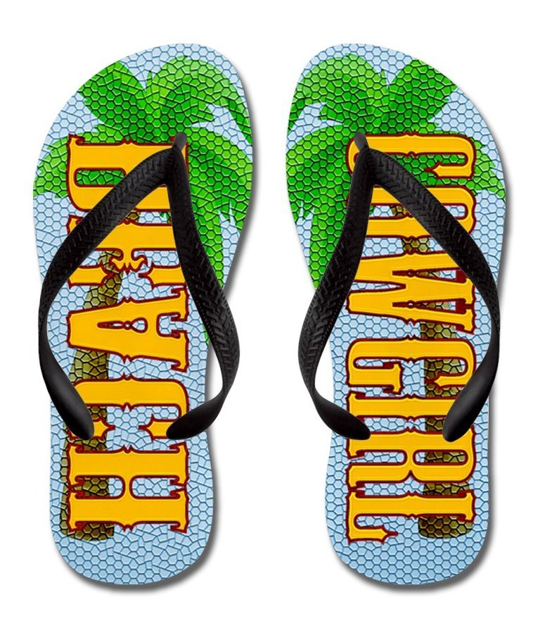 Beach Cowgirl Flip Flops with Black Straps - Women's