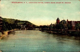 Vintage POSTCARD-CHENANGO River,North From Court St. Bridge, Binghamton, Ny BK65 - £3.88 GBP