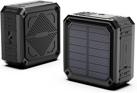 Solar Speaker Abfoce Portable Ipx6 Waterproof Bluetooth Speaker 15 Hours, Black - £33.84 GBP