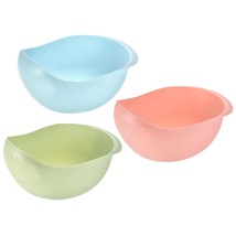 uxcell 3pcs Rice Sieve Plastic Colander Kitchen Drain Basket with Handle... - $38.48