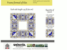 Antique Art Nouveau frame formed of 9 tiles Portuguese like ca1900 - £366.66 GBP