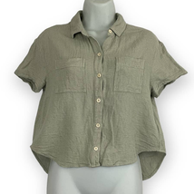 Madewell Soft Green Blouse Top XS Linen Blend Women&#39;s  - £17.97 GBP