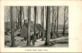Vermont Acero Zucchero Camp - Cabina Alberi Neve Unp Non Usato Udb Cartolina T10 - £33.15 GBP