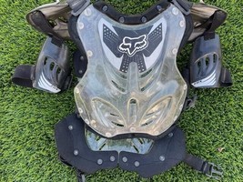 FOX Racing Motocross Chest Protector Youth Kids Medium Black Clear - £29.87 GBP