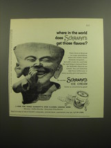 1960 Schrafft&#39;s Ice Cream Advertisement - Laughing Head, Mexico - £11.59 GBP